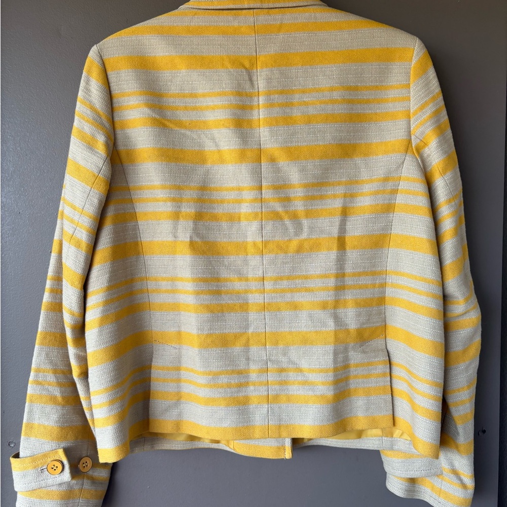 NWOT Women’s Talbots Yellow & Khaki Striped Blazer - SIZE 10 - Picture 6 of 16